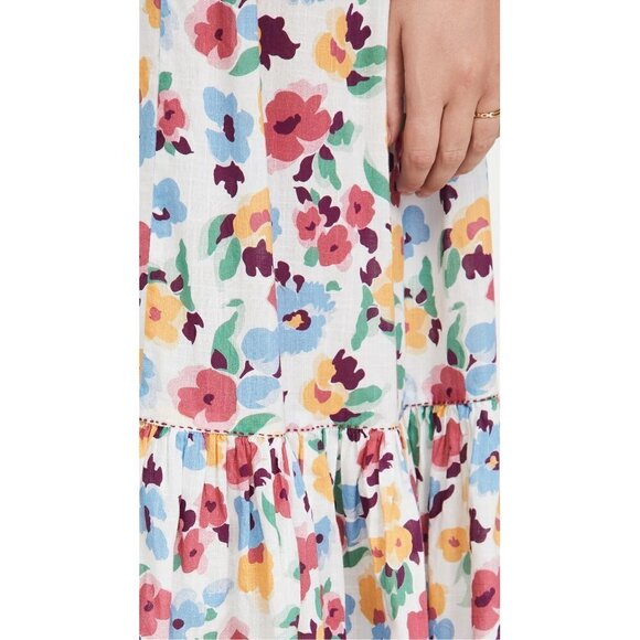 💕THE GREAT💕 The Dainty Dress ~ Midi 100% Cotton Tropical Floral Large L NWT - Picture 10 of 16